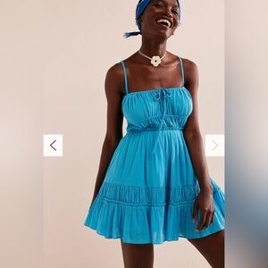 Free People - NWT - Taking Sides Mini Dress - Blue - Small